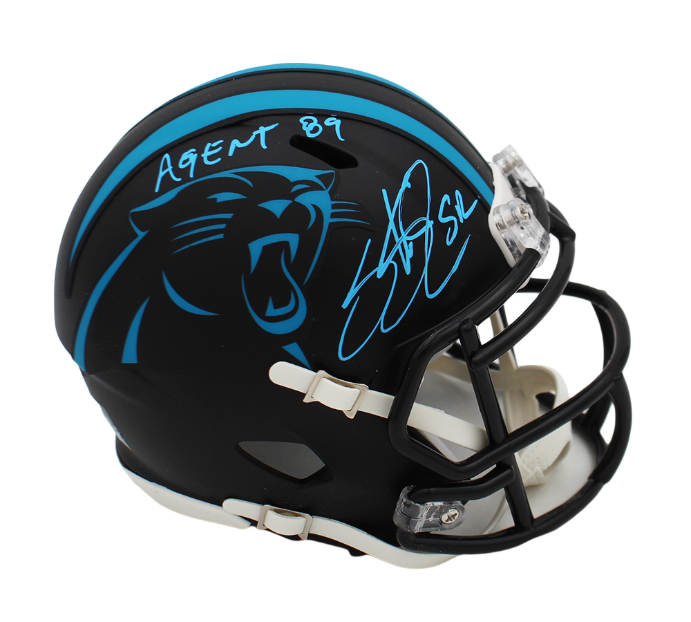 Steve Smith Sr. Signed Carolina Panthers Speed Alternate Black NFL Mini Helmet With "Agent 89" Inscription