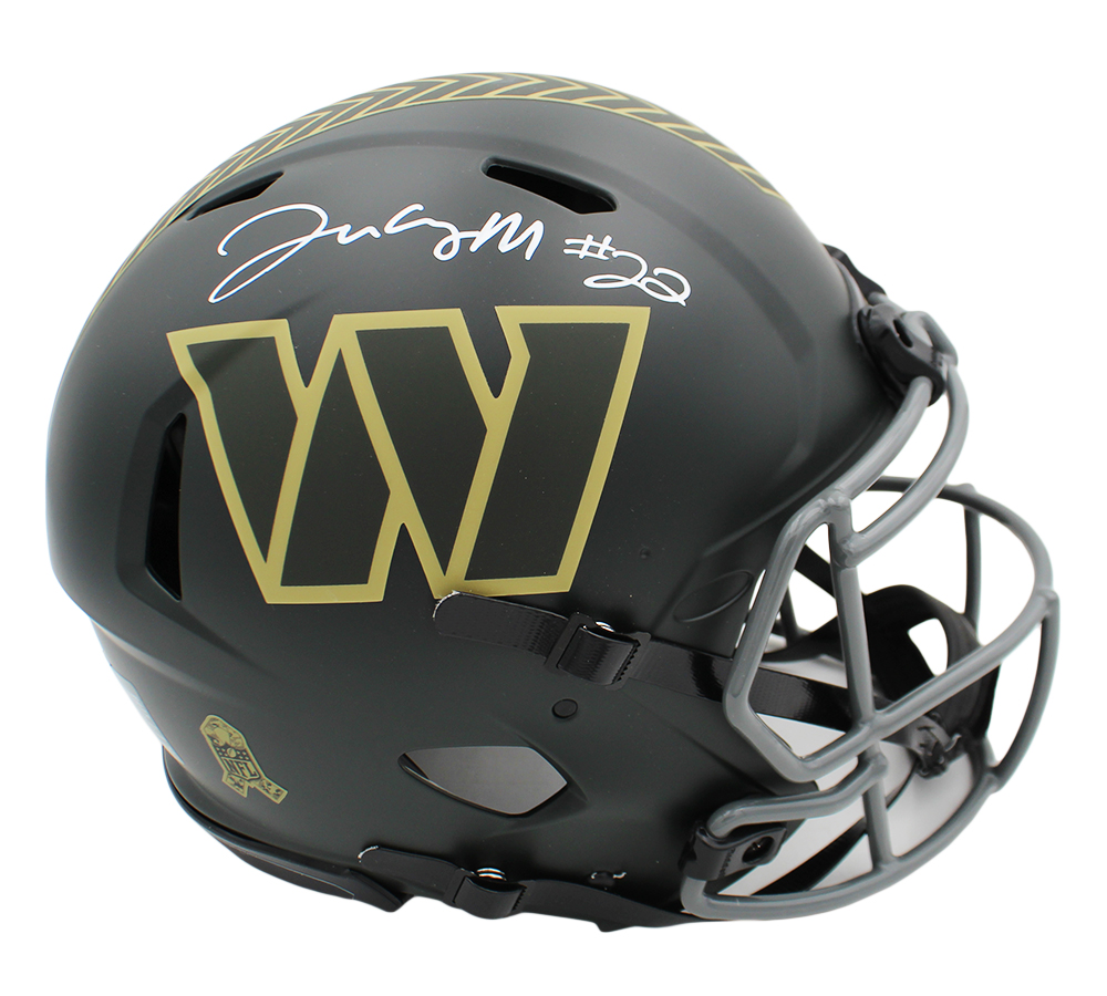 Jacory Croskey-Merritt Signed Washington Commanders Speed Authentic Salute to Service 4 NFL Helmet