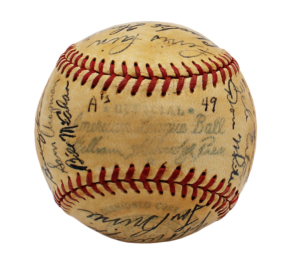 1949 Team Signed Signed Philadelphia Athletics Official American League MLB Baseball with 28 signatures including Lou Brissie, Dick Fowler - Image 8