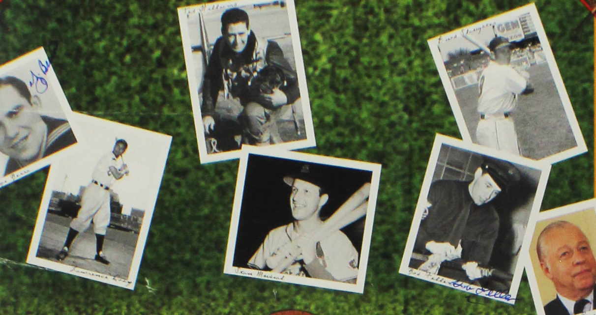 Yogi Berra, Bob Feller, Duke Snider Signed Framed Memorial Day Hall of Famers Poster with 7 signatures - Image 2