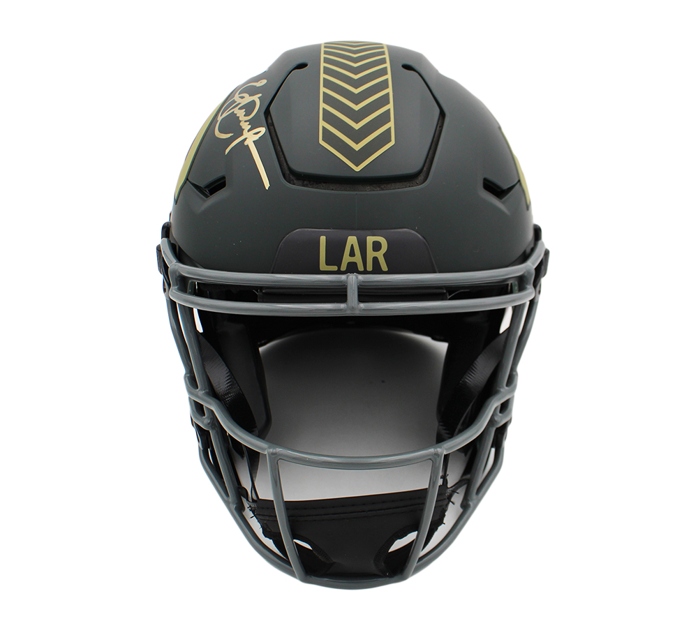 Eric Dickerson Signed Los Angeles Rams Speed Flex Authentic Salute to Service 4 NFL Helmet - Image 3