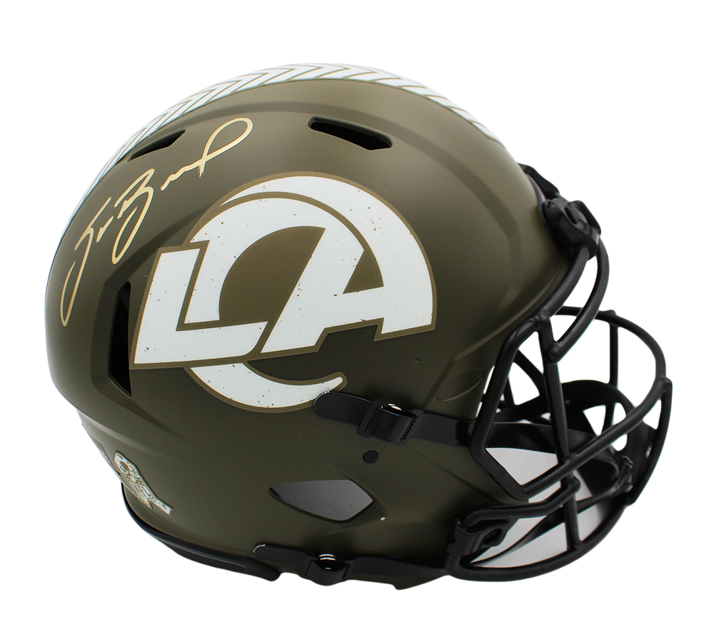 Sam Bradford Signed Los Angeles Rams Speed Authentic Salute to Service NFL Helmet - Image 2