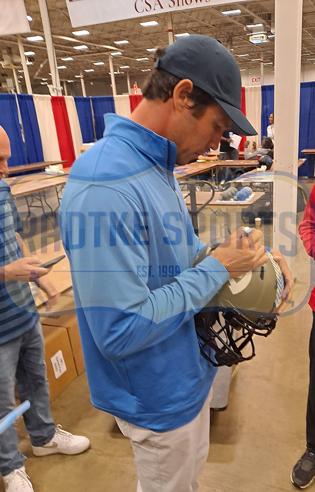 Sam Bradford Signed Los Angeles Rams Speed Authentic Salute to Service NFL Helmet - Image 3