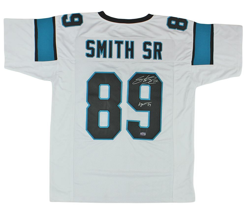 Steve Smith Sr Signed Carolina Custom White Jersey with "Agent 89" Inscription