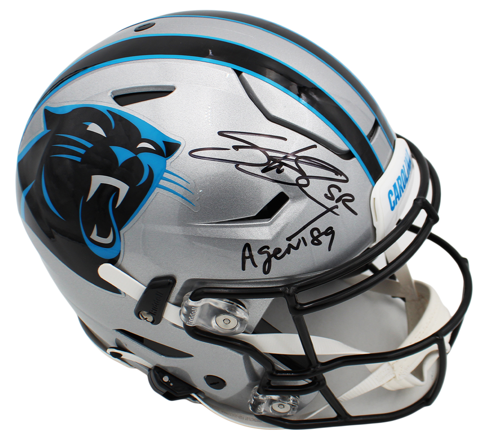 Steve Smith Sr. Signed Carolina Panthers Speed Flex Authentic NFL Helmet With "Agent 89" Inscription - Image 2