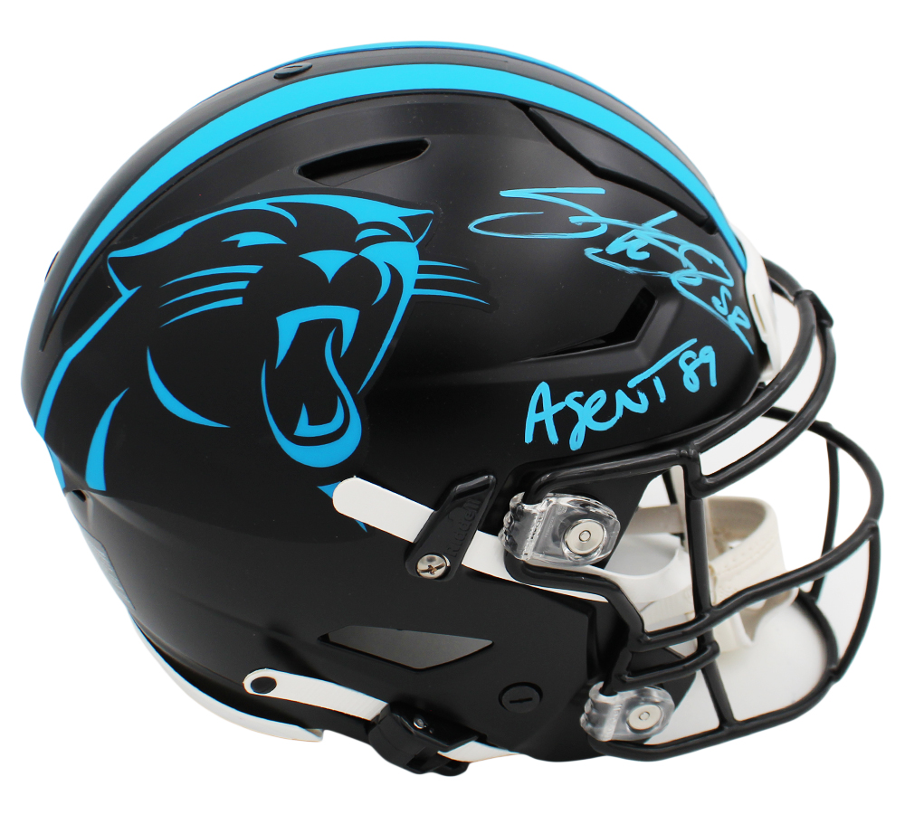 Steve Smith Sr. Signed Carolina Panthers Speed Flex Authentic Alternate NFL Helmet With "Agent 89" Inscription - Image 3