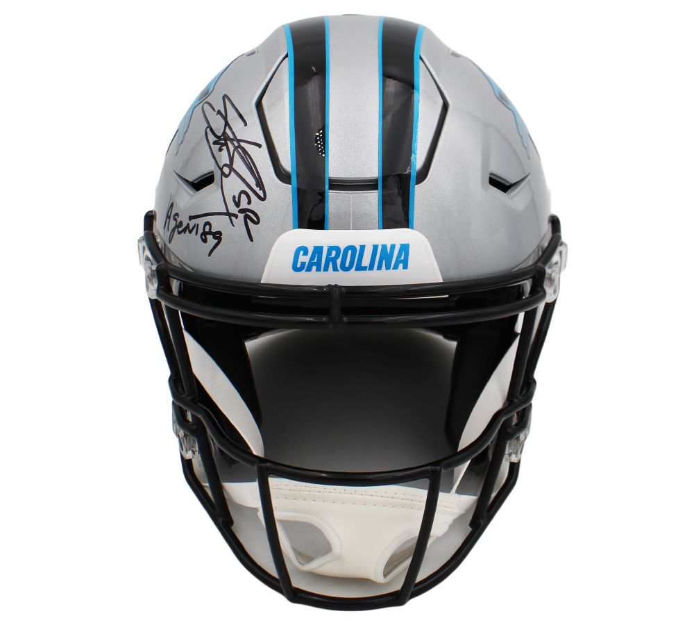 Steve Smith Sr. Signed Carolina Panthers Speed Flex Authentic NFL Helmet With "Agent 89" Inscription - Image 4