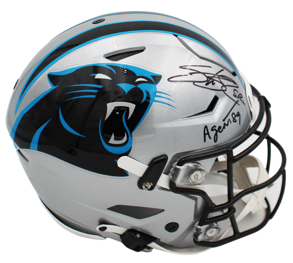 Steve Smith Sr. Signed Carolina Panthers Speed Flex Authentic NFL Helmet With "Agent 89" Inscription - Image 3