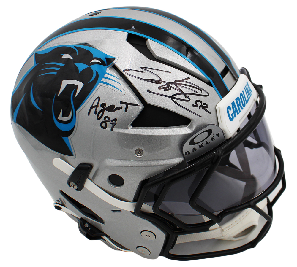 Steve Smith Sr. Signed Carolina Panthers Axiom Authentic NFL Helmet With "Agent 89" Inscription - Image 2