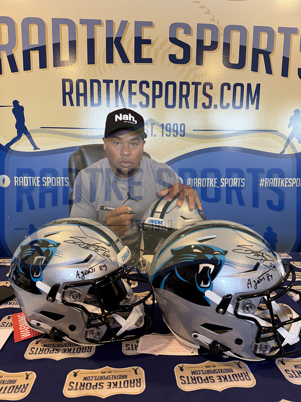 Steve Smith Sr. Signed Carolina Panthers Speed Flex Authentic NFL Helmet With "Agent 89" Inscription - Image 6