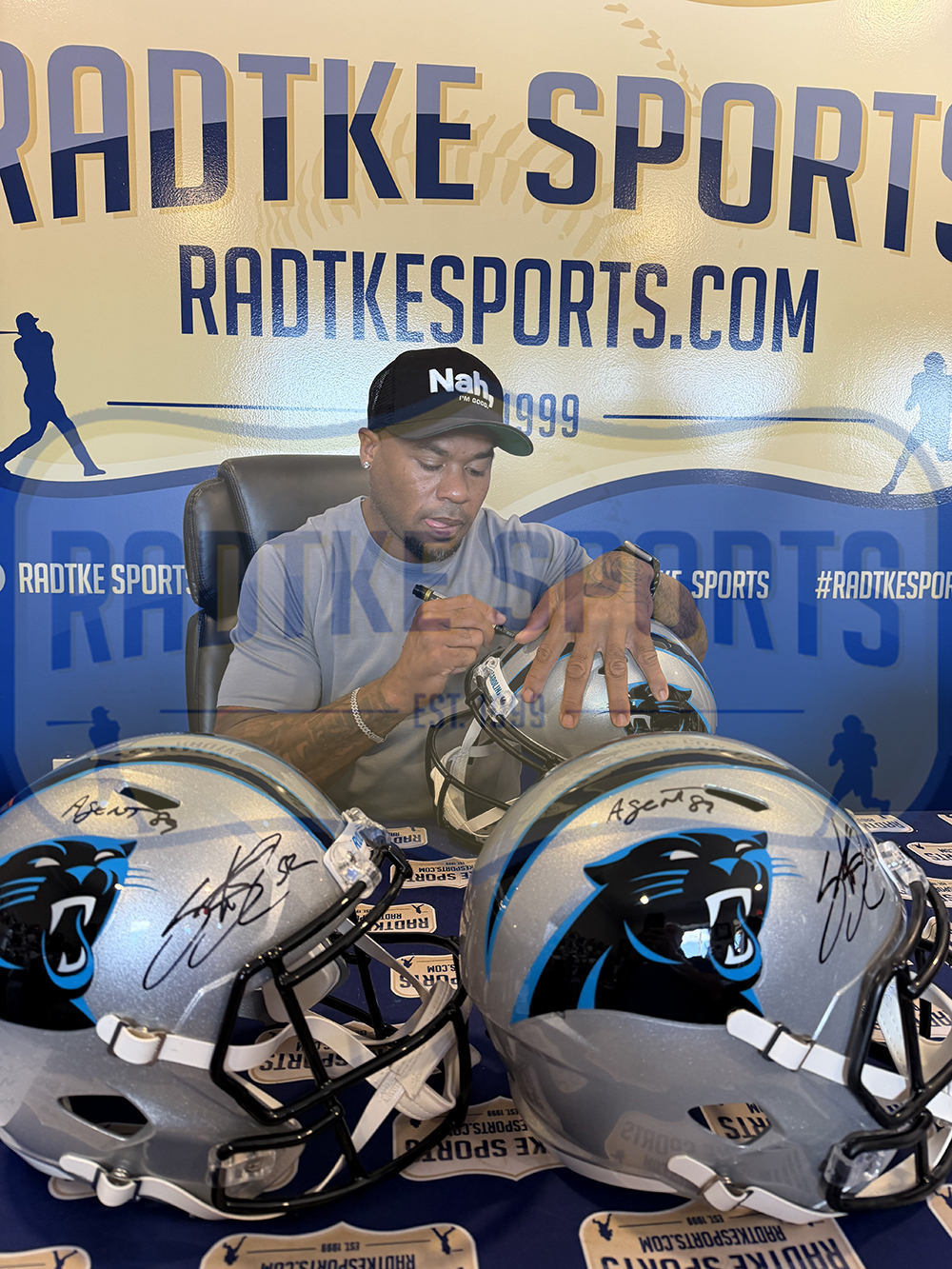 Steve Smith Sr. Signed Carolina Panthers Speed Full Size NFL Helmet With "Agent 89" Inscription - Image 2