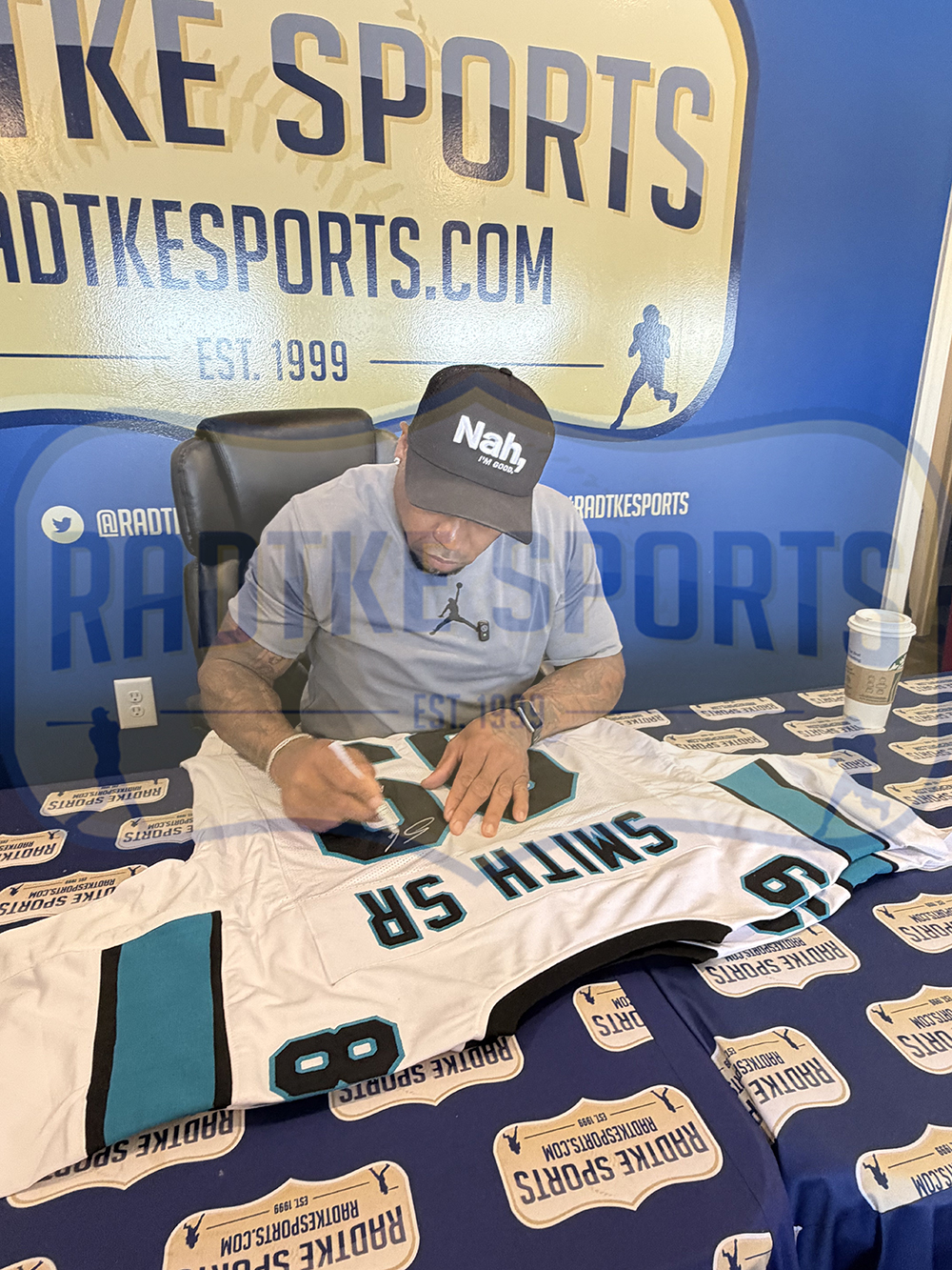 Steve Smith Sr Signed Carolina Custom White Jersey with "Agent 89" Inscription - Image 3