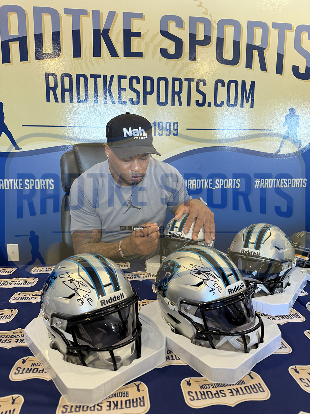 Steve Smith Sr. Signed Carolina Panthers Speed Flex Mid-Size NFL Midi Helmet With "Agent 89" Inscription - Image 2