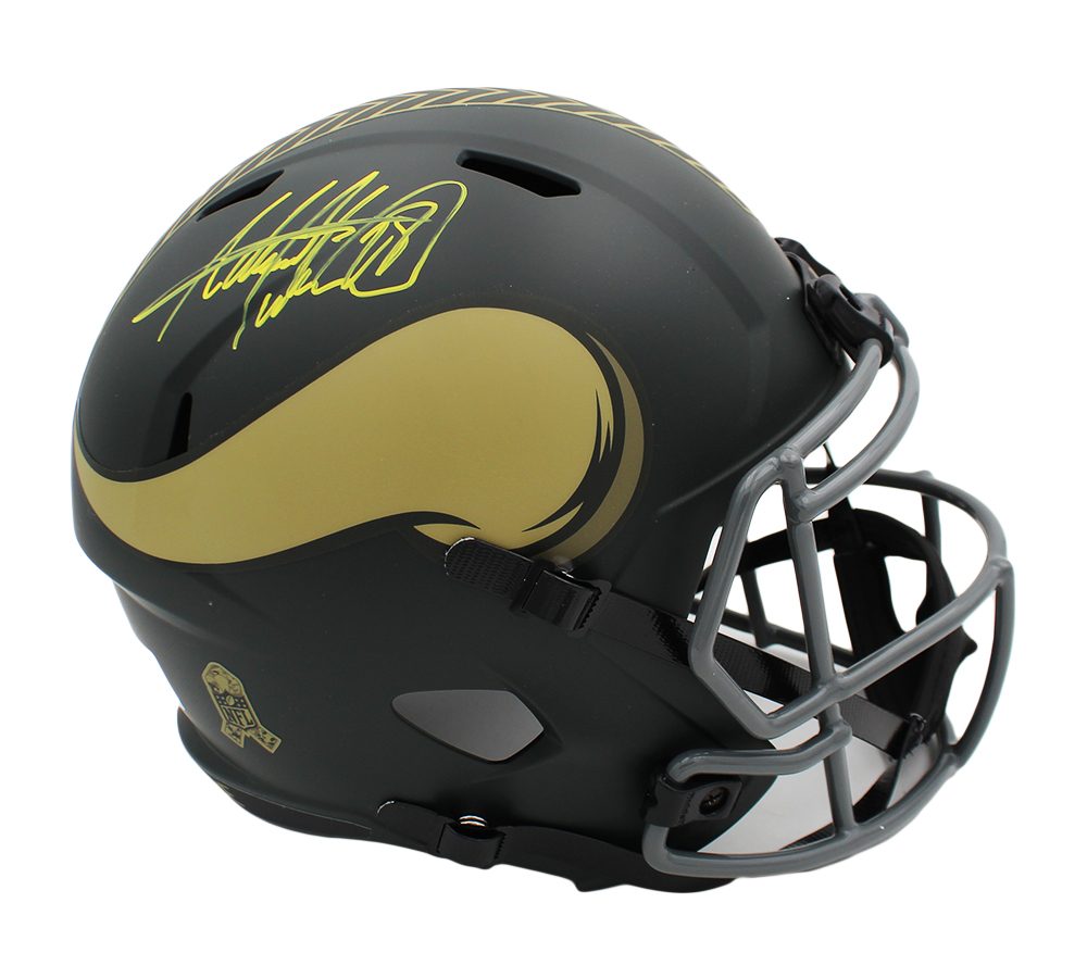 Adrian Peterson Signed Minnesota Vikings Speed Full Size Salute to Service 4 NFL Helmet - Image 2