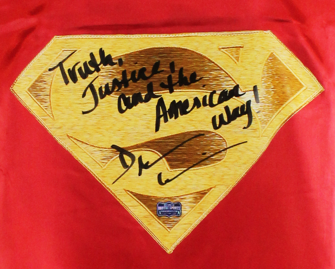 Dean Cain Signed Superman Gold Logo Red Cape With "Truth, Justice, and The American Way!" Inscription - Image 2