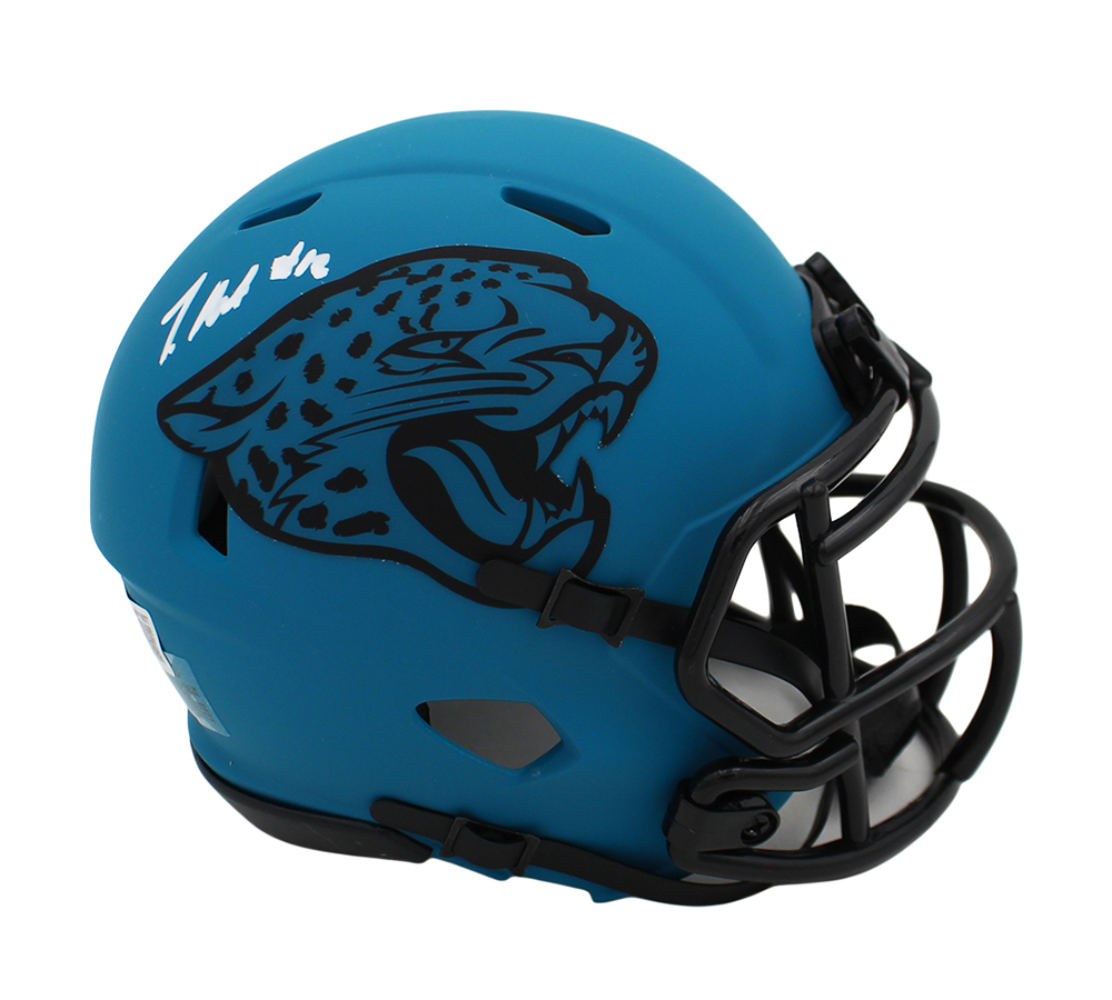 Travis Hunter Signed Jacksonville Jaguars Speed Rave NFL Mini Helmet - Image 2