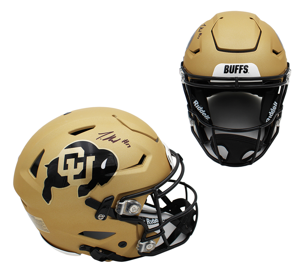 Travis Hunter Signed Colorado Buffaloes Speed Flex Authentic Gold NCAA Helmet