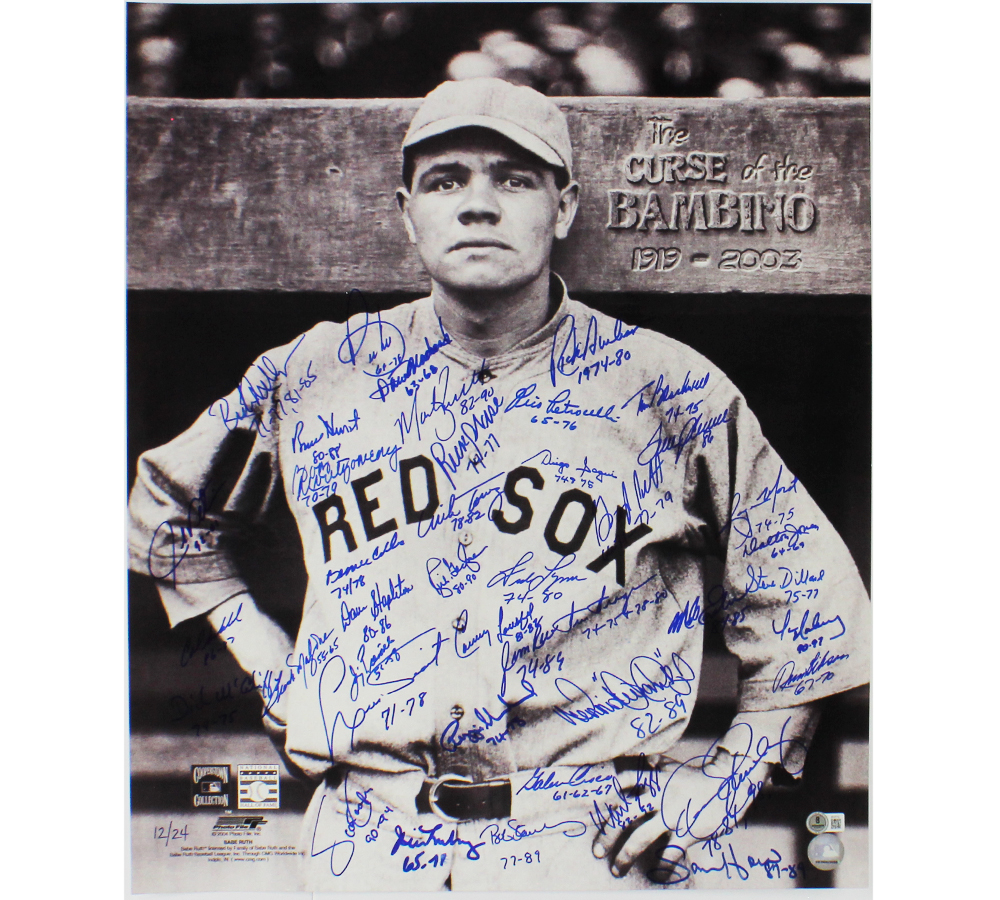 Multi-Signed Boston Red Sox Unframed 20x24 Curse of the Bambino MLB Photo with 39 Signatures including Tom Seaver and Wadd Boggs - Image 2