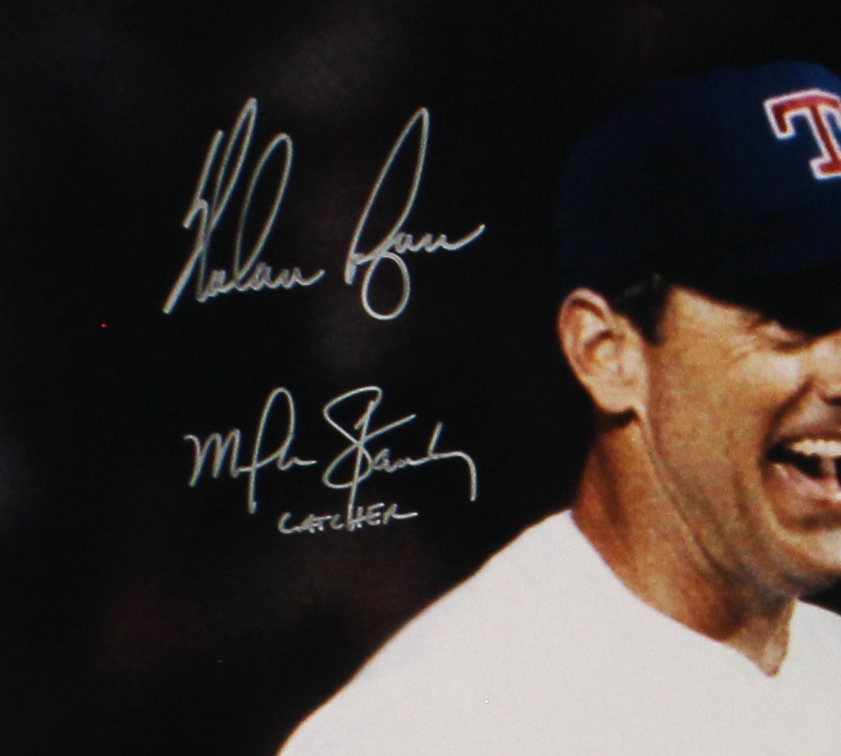 Nolan Ryan, Gaylord Perry, Jim Palmer Multi-Signed Texas Rangers Unframed 16x20 All Time No-Hit King MLB Photo - 27 Signatures - Image 3