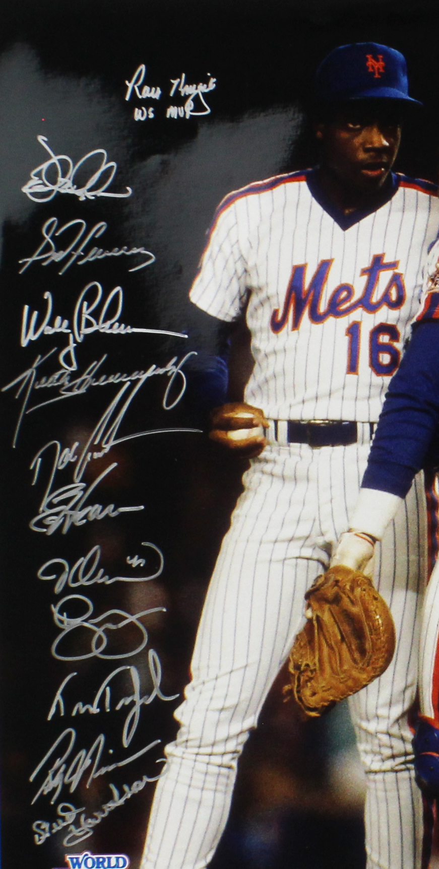 Dwight Gooden, Darryl Stawberry Multi-Signed New York Mets Unframed 16x20 MLB Photo with 28 Signatures - Image 3