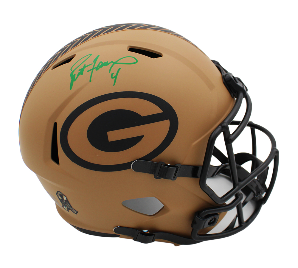 Brett Favre Signed Green Bay Packers Speed Full Size Salute to Service 2 NFL Helmet