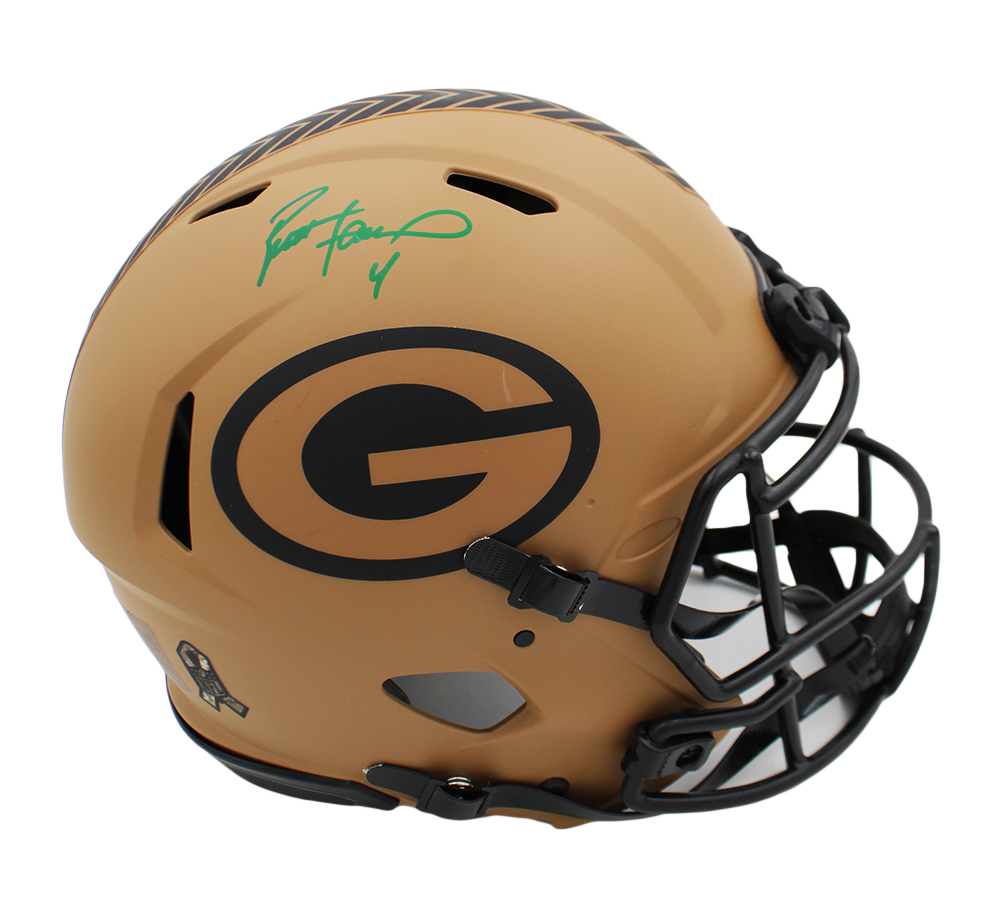Brett Favre Signed Green Bay Packers Speed Authentic Salute to Service 2 NFL Helmet