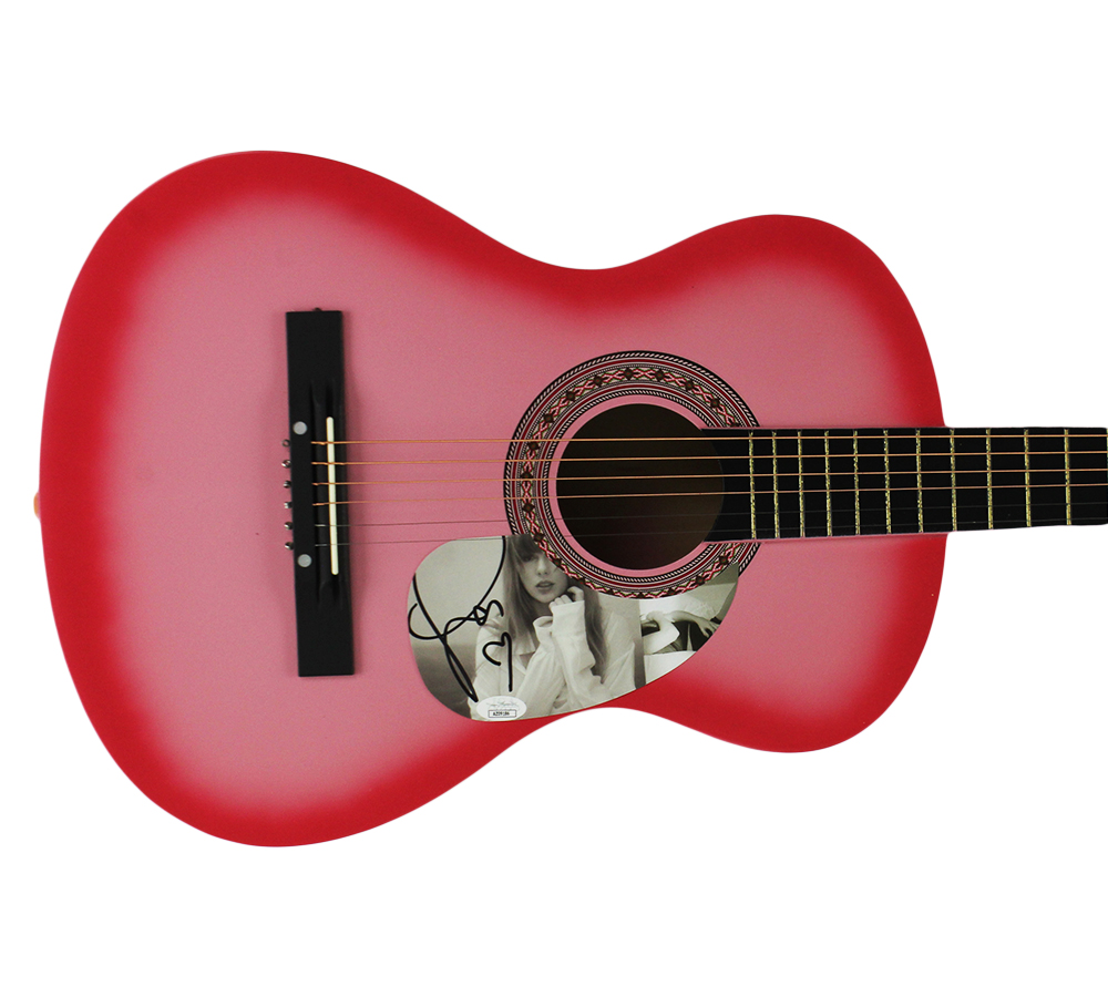 Taylor Swift Signed 38" Pink Acoustic Guitar - Image 2