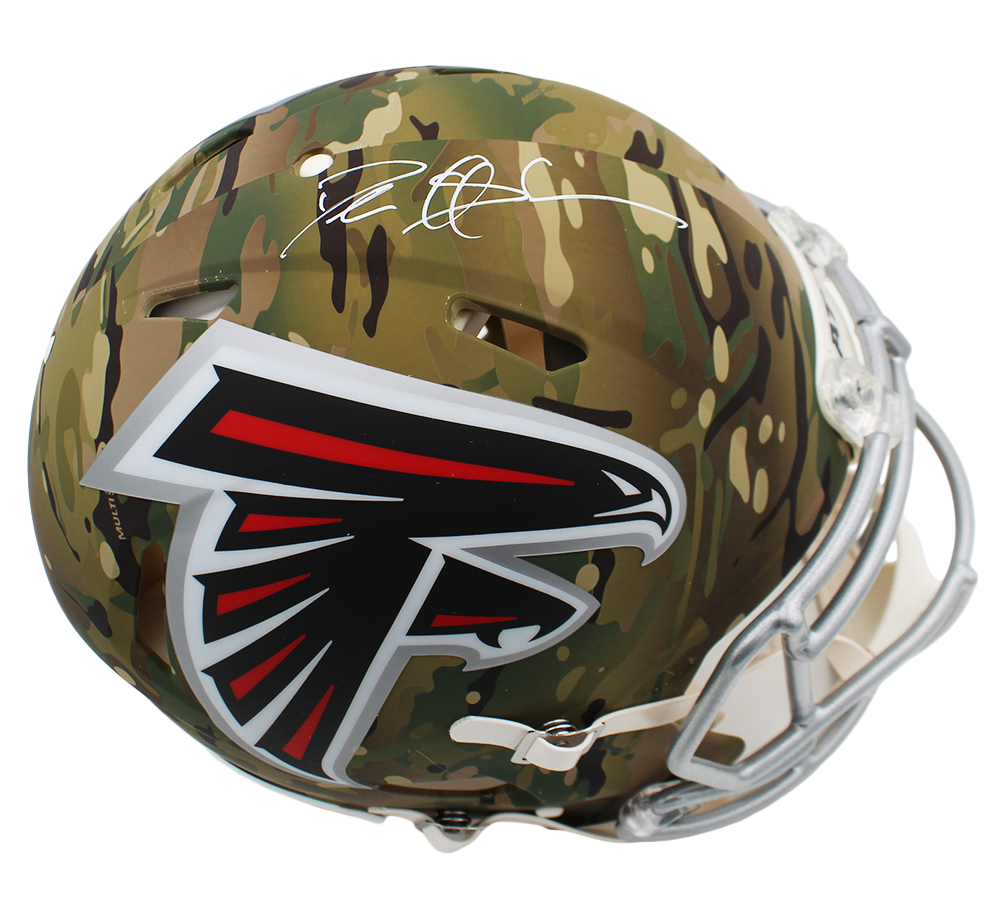 Deion Sanders Signed Atlanta Falcons Speed Authentic Camo NFL Helmet