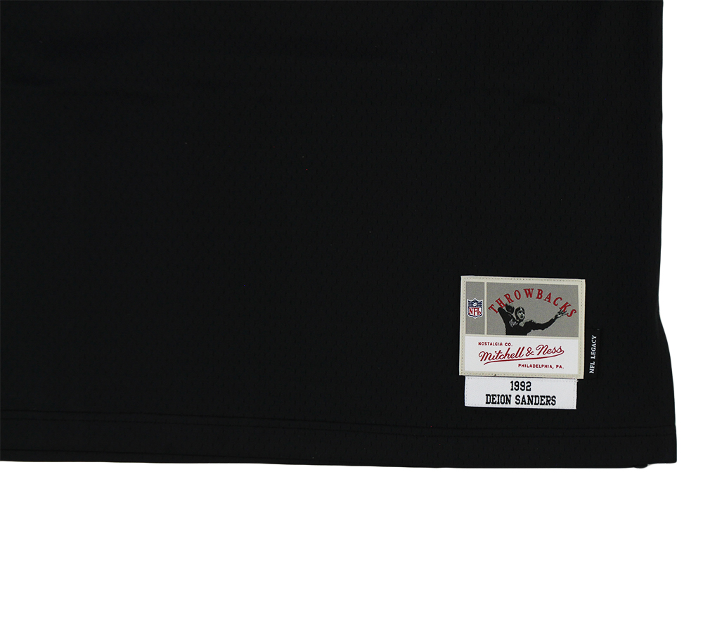 Deion Sanders Signed Atlanta Falcons Mitchell & Ness 1992 Black NFL Jersey - Image 4