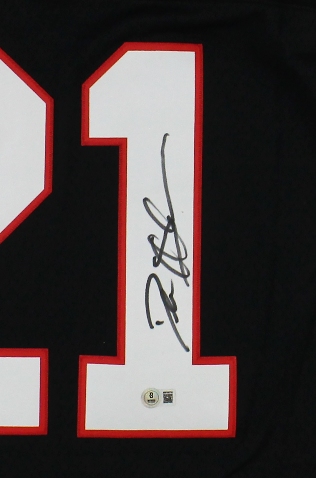 Deion Sanders Signed Atlanta Falcons Mitchell & Ness 1992 Black NFL Jersey - Image 2