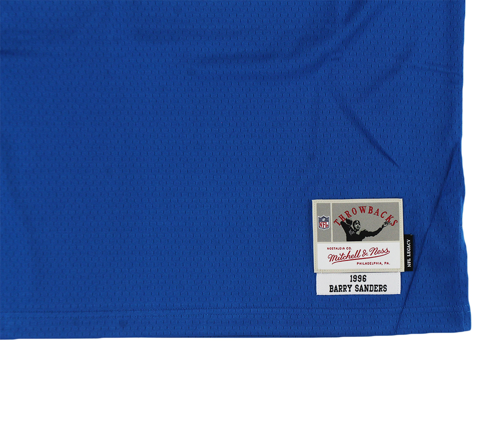 Barry Sanders Signed Detroit Lions Mitchell & Ness 1996 Blue NFL Jersey - Image 4