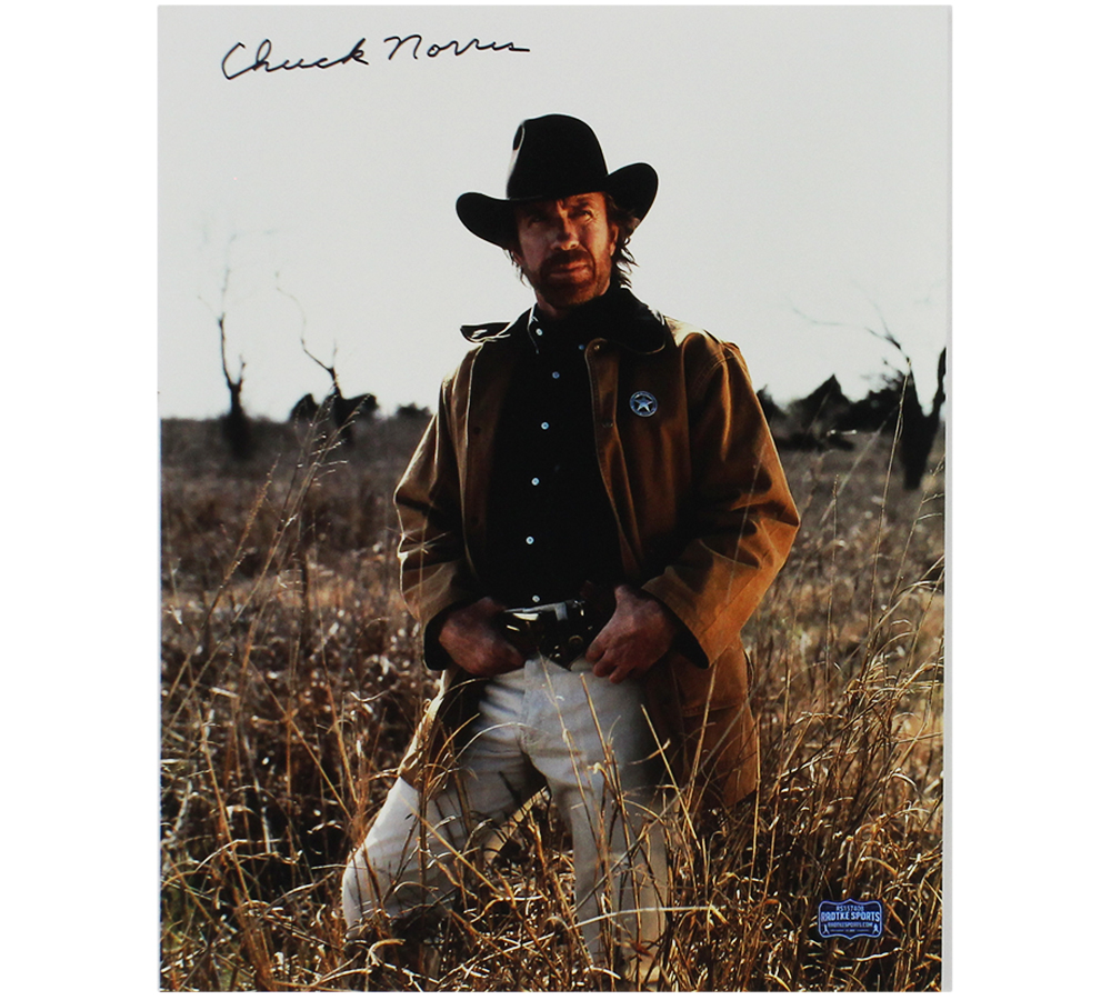 Chuck Norris Signed Unframed 11x14 Standing in the Field Photo