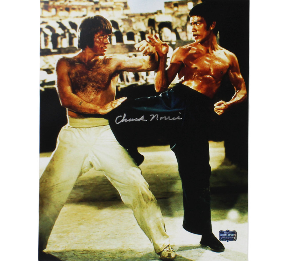 Chuck Norris Signed Unframed 11x14 Enter the Dragon Vertical Photo