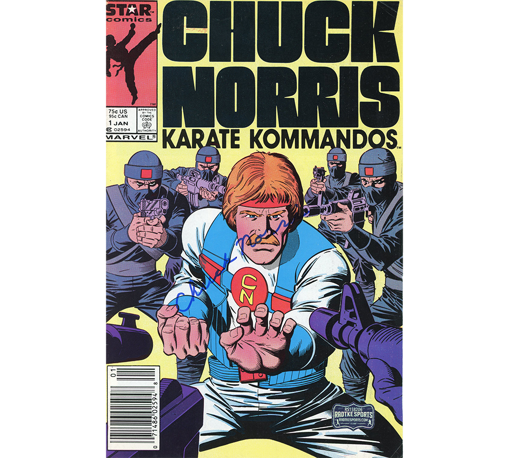 Chuck Norris Signed Unframed Karate Kommandos #1 Comic Book