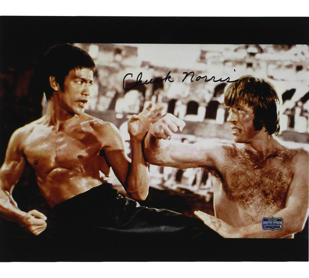 Chuck Norris Signed Unframed 11x14 Enter the Dragon Horizontal Photo