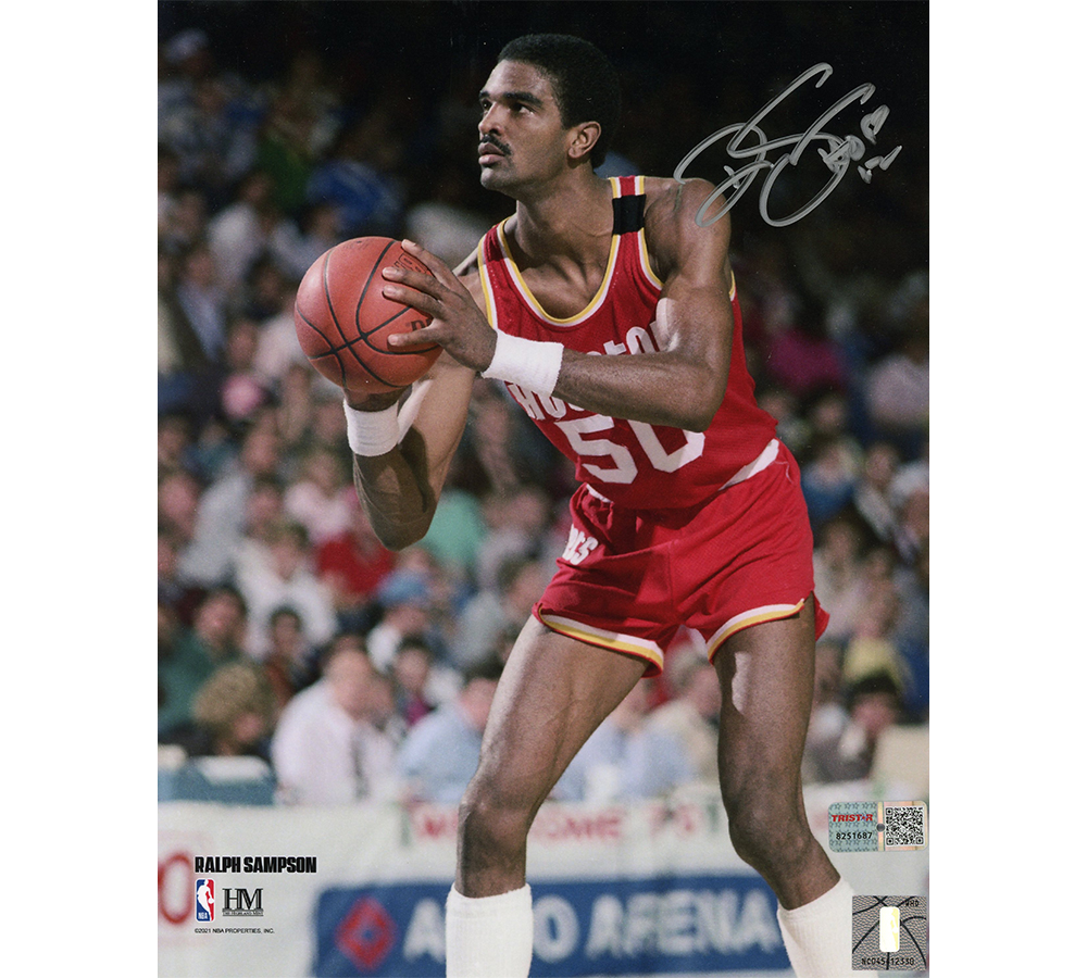 Ralph Sampson Signed Houston Rockets Unframed 8x10 NBA Photo with "HOF 12" Inscription