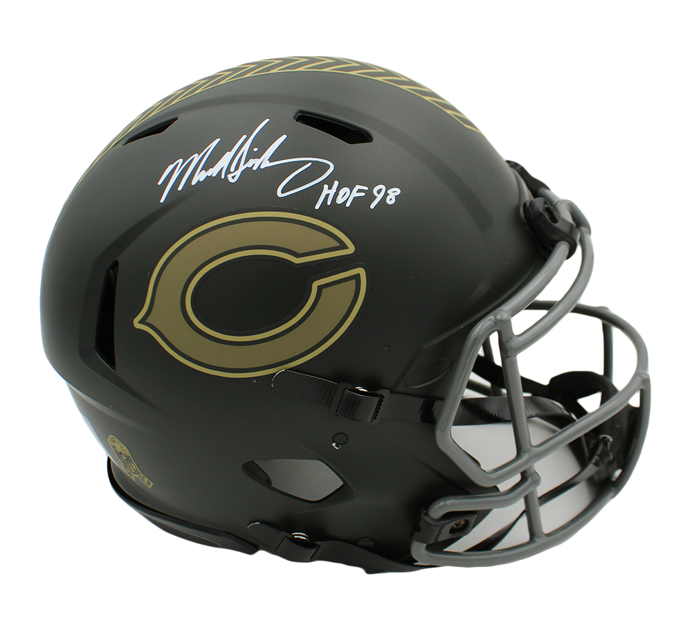 Mike Singletary Signed Chicago Bears Speed Authentic Salute to Service 4 NFL Helmet with "HOF 98" Inscription