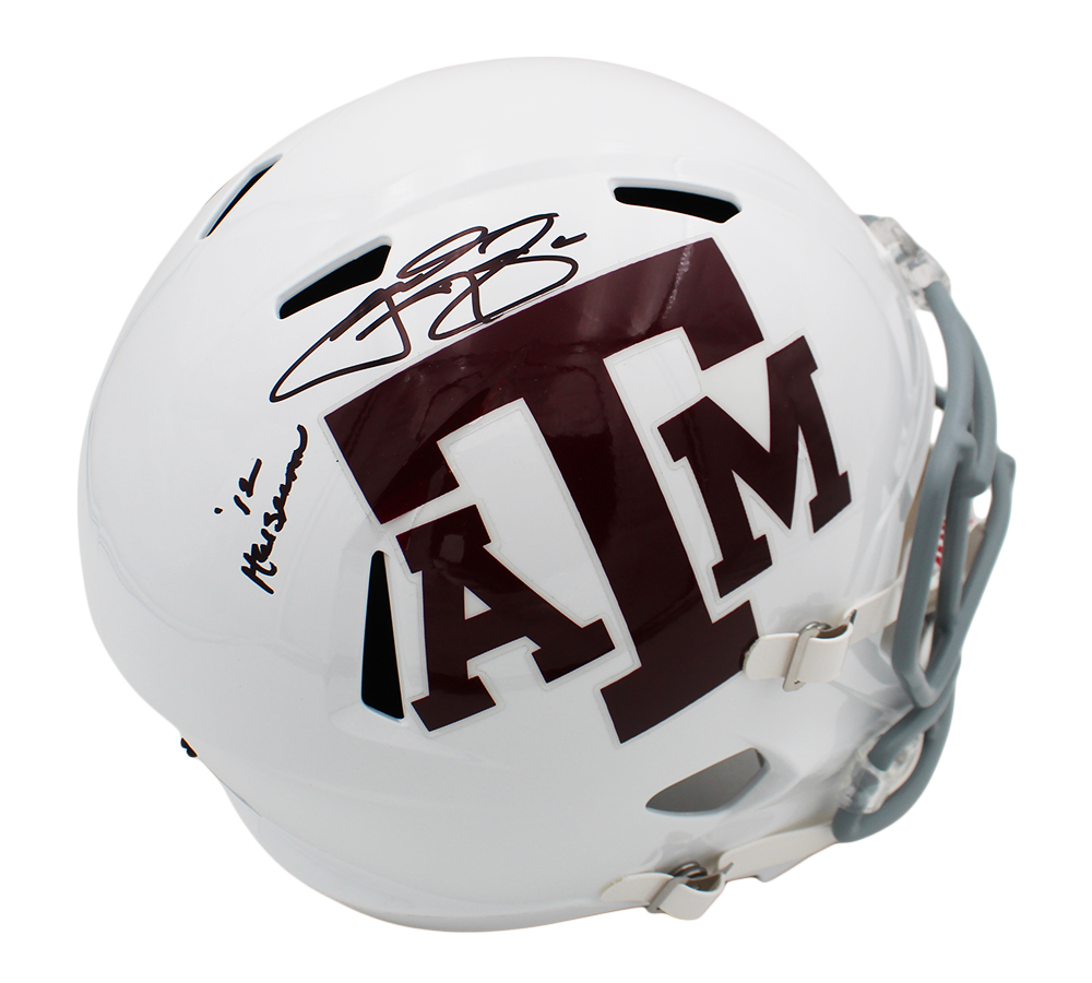 Johnny Manziel Signed Texas A&M Aggies Speed Full Size White NCAA Helmet
