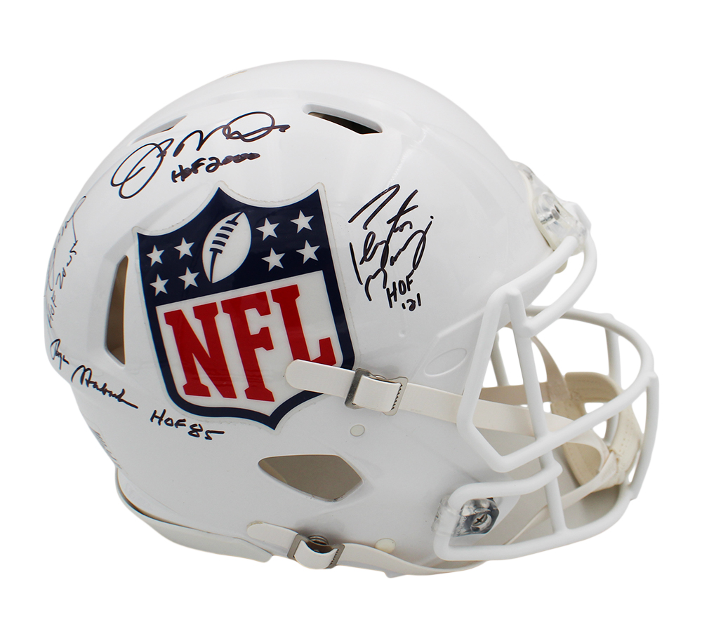 Steve Young, Joe Montana, Peyton Manning & Roger Staubach Signed NFL Shield Speed Authentic Helmet - Image 2
