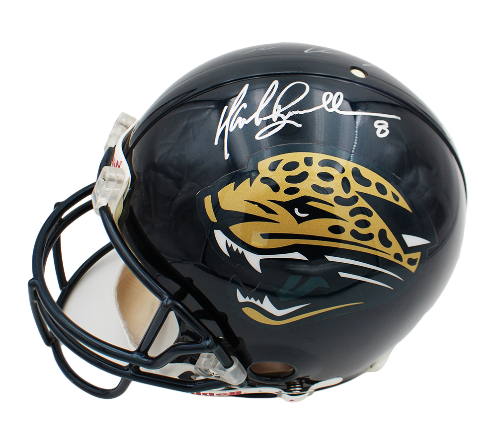Mark Brunell and Maurice Jones-Drew Signed Jacksonville Jaguars VSR4 Authentic NFL Helmet - Image 2