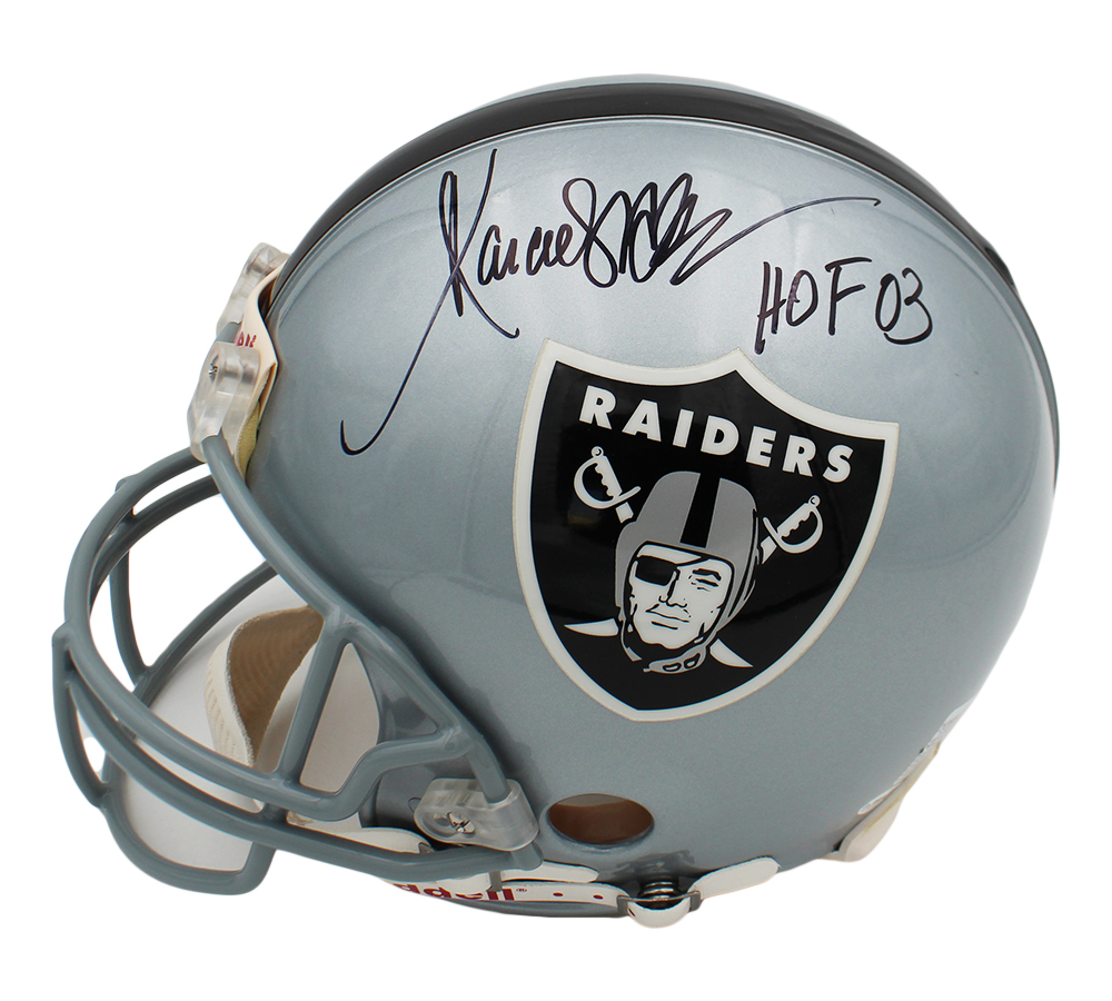 Marcus Allen Signed Los Angeles Raiders VSR4 Authentic NFL Helmet with "HOF 03" Inscription
