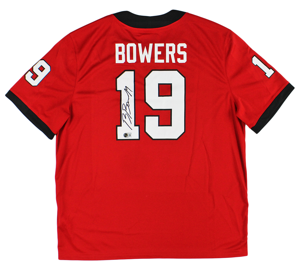 Brock Bowers Signed Georgia Bulldogs Nike Game Red NCAA Jersey