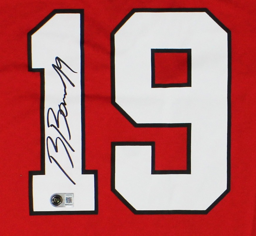 Brock Bowers Signed Georgia Bulldogs Nike Game Red NCAA Jersey - Image 2