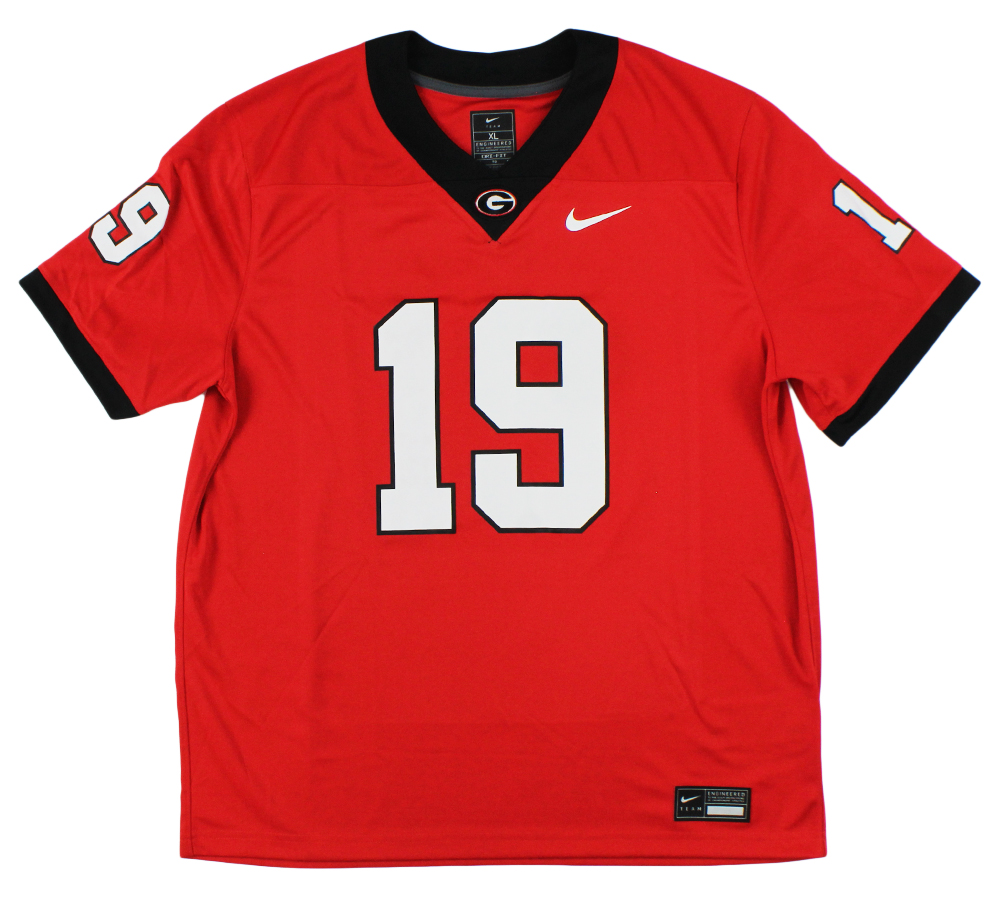 Brock Bowers Signed Georgia Bulldogs Nike Game Red NCAA Jersey - Image 3