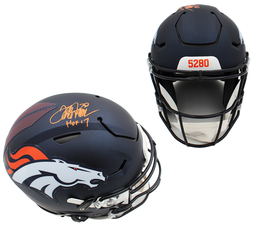 Terrell Davis Signed Denver Broncos Speed Flex Authentic NFL Helmet with "HOF 17" Inscription