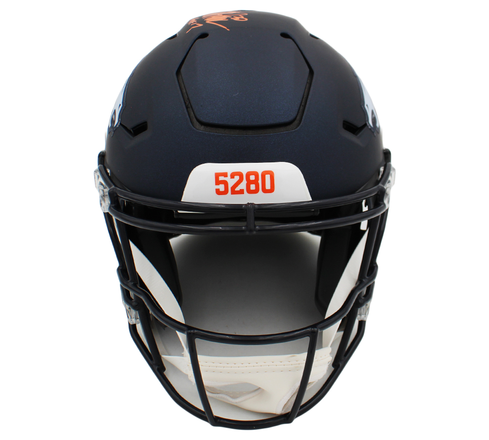 Terrell Davis Signed Denver Broncos Speed Flex Authentic NFL Helmet with "HOF 17" Inscription - Image 4