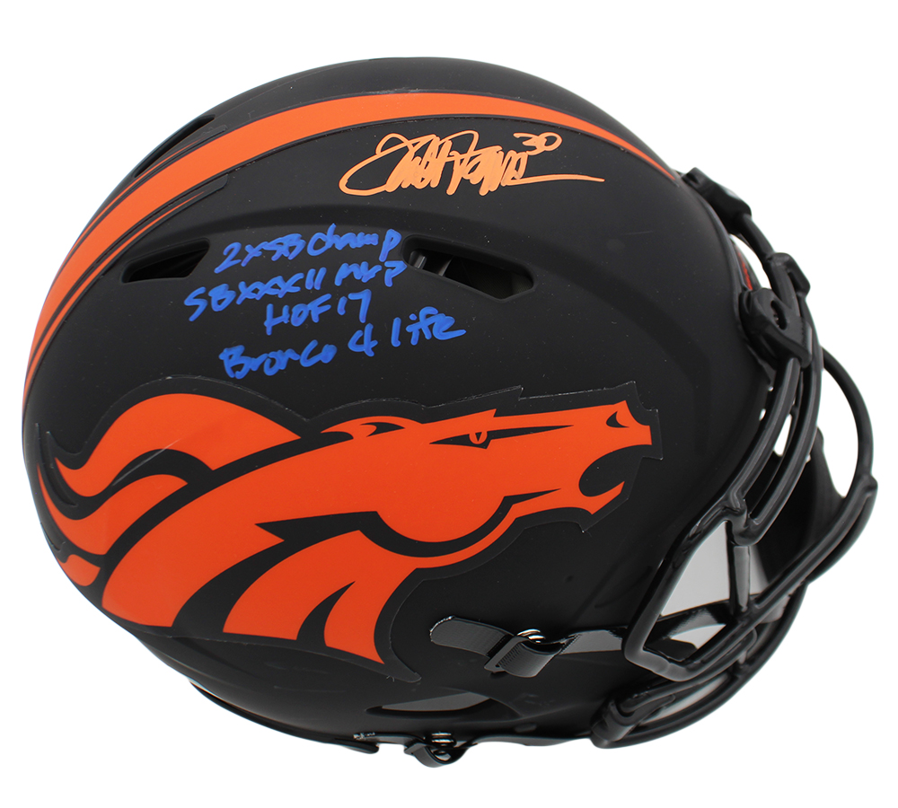 Terrell Davis Signed Denver Broncos Speed Authentic Eclipse NFL Helmet LE of 6 with 4 Inscriptions
