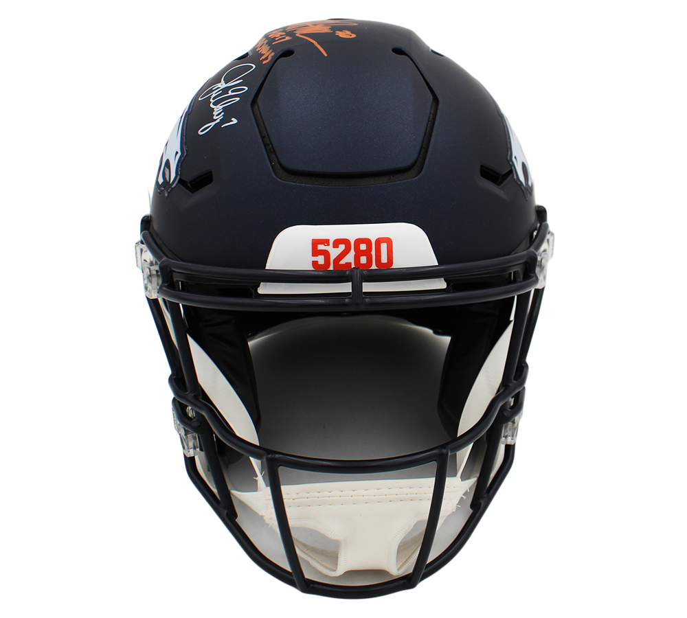 Terrell Davis and John Elway Signed Denver Broncos Speed Flex Authentic NFL Helmet with "HOF 17 and 2x SB Champs" Inscriptions - Image 4