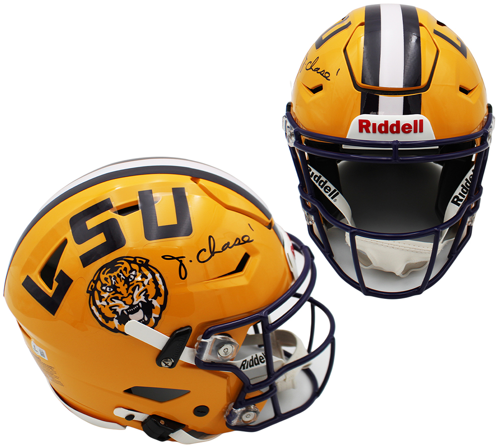 Ja'Marr Chase Signed LSU Tigers Speed Flex Authentic Yellow NCAA Helmet