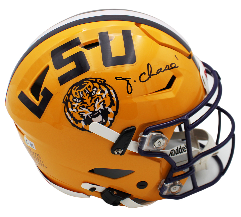Ja'Marr Chase Signed LSU Tigers Speed Flex Authentic Yellow NCAA Helmet - Image 2